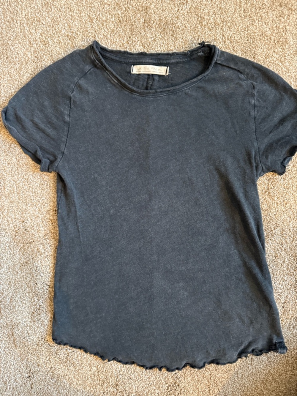 Worn once! We The Free Washed Black Short Sleeve Crewneck Tee